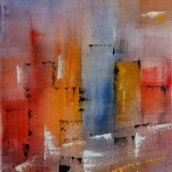 Painting titled "Entre silence et lu…" by Anne-Marie Breton, Original Artwork, Watercolor Mounted on Glass