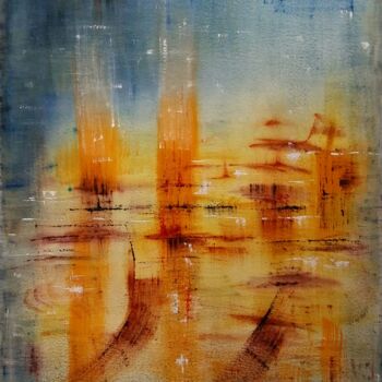 Painting titled "Silence lagunaire" by Anne-Marie Breton, Original Artwork, Watercolor