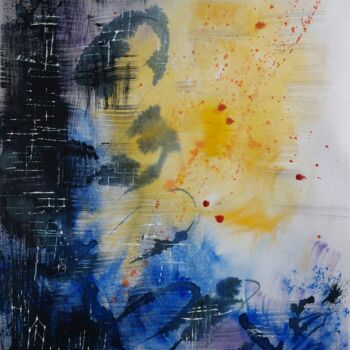 Schilderij getiteld "Au coeur de l'âme p…" door Anne-Marie Breton, Origineel Kunstwerk, Aquarel