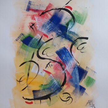 Painting titled "Vers libres" by Anne-Marie Breton, Original Artwork, Watercolor