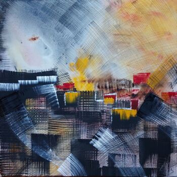 Painting titled "Le chaos sublimé" by Anne-Marie Breton, Original Artwork, Watercolor