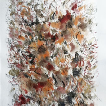 Painting titled "Embrasement" by Anne-Marie Breton, Original Artwork, Watercolor