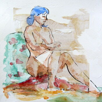 Painting titled "croquis Natalia 4" by Anne-Marie Mary, Original Artwork