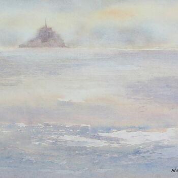 Pintura intitulada "Le Mont Saint-Michel" por Anne-Marie Mary, Obras de arte originais