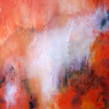 Painting titled "Eblouissante clarté" by Anne-Marie Mary, Original Artwork, Oil Mounted on Wood Stretcher frame