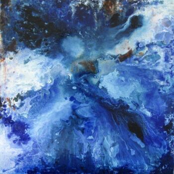 Painting titled "Le ciel sans limite" by Anne-Marie Mary, Original Artwork, Oil Mounted on Wood Stretcher frame