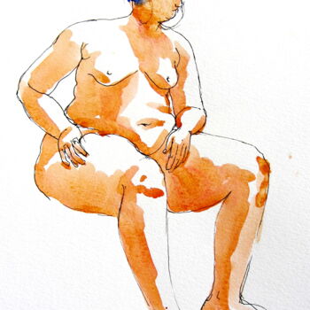 Pintura titulada "croquis de nu" por Anne-Marie Mary, Obra de arte original, Oleo