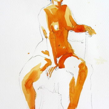 Drawing titled "Croquis Natalia 5 n…" by Anne-Marie Mary, Original Artwork, Marker