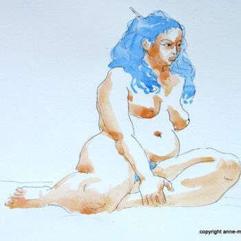 Drawing titled "croquis Mélissa 25…" by Anne-Marie Mary, Original Artwork