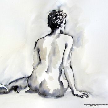 Drawing titled "croquis Loane 16 oc…" by Anne-Marie Mary, Original Artwork, Ink