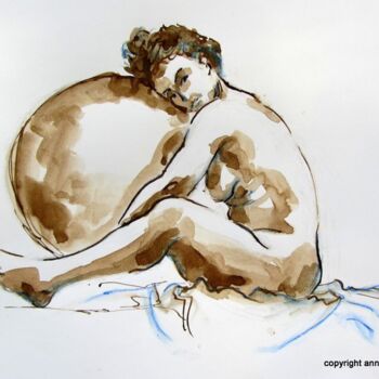 Drawing titled "croquis Alix 21 nov…" by Anne-Marie Mary, Original Artwork, Ink