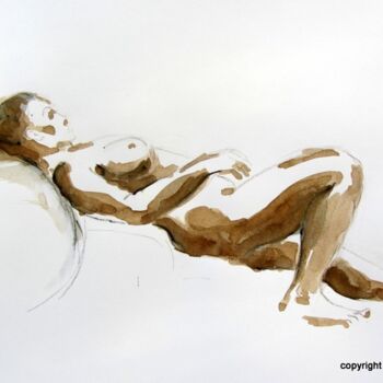 Рисунок под названием "croquis Alix 21 nov…" - Anne-Marie Mary, Подлинное произведение искусства, Чернила