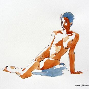 Drawing titled "croquis Loane 16 oc…" by Anne-Marie Mary, Original Artwork, Marker