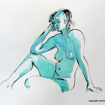 Drawing titled "croquis Maeva 2 déc…" by Anne-Marie Mary, Original Artwork, Other