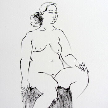 Zeichnungen mit dem Titel "melissa-270116-1.jpg" von Anne-Marie Mary, Original-Kunstwerk, Tinte
