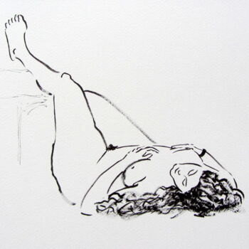 Drawing titled "croquis Mélissa 27…" by Anne-Marie Mary, Original Artwork, Ink