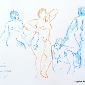 Drawing titled "croquis 3' Désirée…" by Anne-Marie Mary, Original Artwork