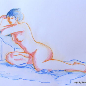 Tekening getiteld "Croquis Maeva (3) 2…" door Anne-Marie Mary, Origineel Kunstwerk