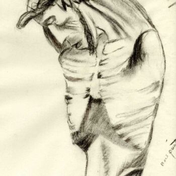 Drawing titled "c de fusain sur pap…" by Anne Marie Mazzocchi, Original Artwork, Other