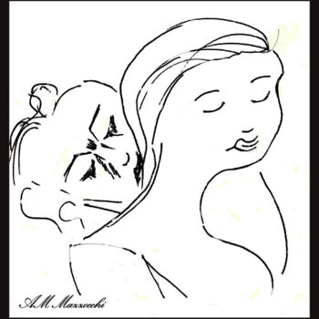 Painting titled "gal-amours-encre-de…" by Anne Marie Mazzocchi, Original Artwork