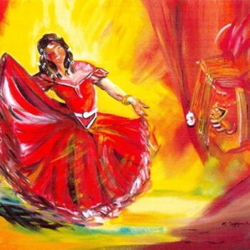 Painting titled "danse pour 1 ac." by Anne Marie Mazzocchi, Original Artwork