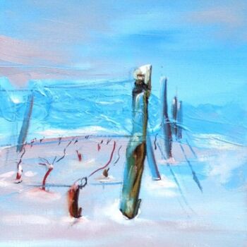 Pittura intitolato "la vigne et l'hiver…" da Anne Marie Mazzocchi, Opera d'arte originale