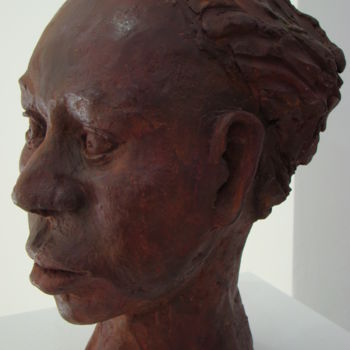 Sculpture titled "africaine" by Anne Marie Mermet, Original Artwork, Terra cotta