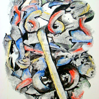 Malerei mit dem Titel "route 66 n°2" von Anne Marie Mermet, Original-Kunstwerk, Acryl