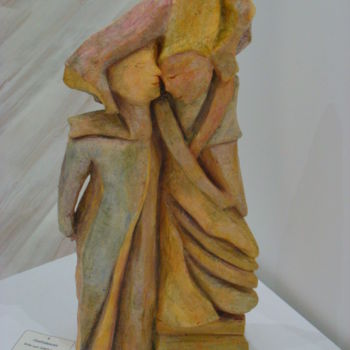 Sculpture titled "confidences" by Anne Marie Mermet, Original Artwork, Terra cotta