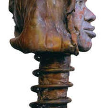 Sculptuur getiteld "africa.jpg" door Anne Marie Mermet, Origineel Kunstwerk, Terra cotta