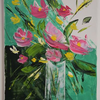 Painting titled "Printemps" by Anne Marie Palaze, Original Artwork, Acrylic