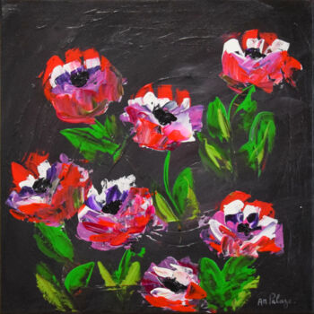 Painting titled "Les 7 Fleurs" by Anne Marie Palaze, Original Artwork, Acrylic
