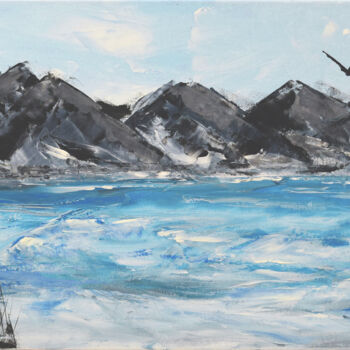 Painting titled "Antarctique" by Anne Marie Palaze, Original Artwork, Acrylic