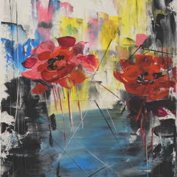 Peinture intitulée "Fleurs Aériennes" par Anne Marie Palaze, Œuvre d'art originale, Acrylique