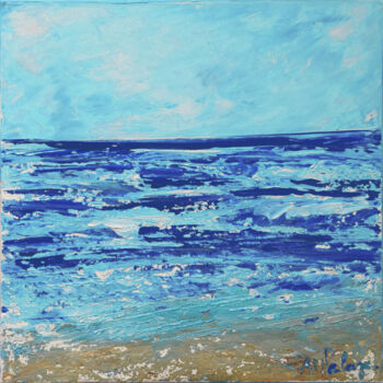 Painting titled "Plage V" by Anne Marie Palaze, Original Artwork, Acrylic