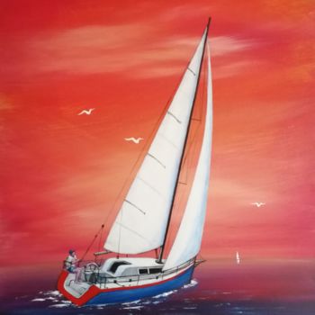 Painting titled "Brise marine" by Anne-Marie Picot, Original Artwork, Acrylic