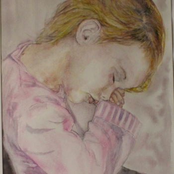 Painting titled "Moments volés L" by Anne-Marie Simard-Grasset, Original Artwork, Watercolor