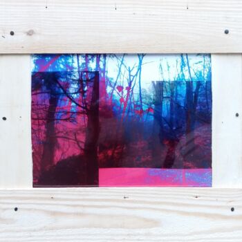 Collages intitulée "Dans la forêt rouge…" par Anne Maury, Œuvre d'art originale, Travail numérique 2D