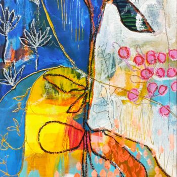 Schilderij getiteld "Jardin sauvage #24" door Anne Maury, Origineel Kunstwerk, Acryl