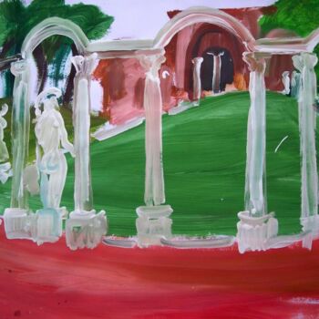 Peinture intitulée "Villa Hadriana I" par Anne Maury, Œuvre d'art originale, Huile
