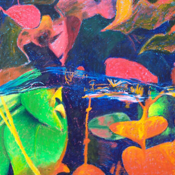 Картина под названием "Dans la chaleur d'u…" - Anne Maury, Подлинное произведение искусства, Масло