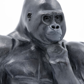 Escultura titulada "Gorille 1/8" por Anne Noël, Obra de arte original, Bronce