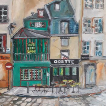 绘画 标题为“Paris, chez Odette” 由Anne Paris, 原创艺术品, 油 安装在木质担架架上