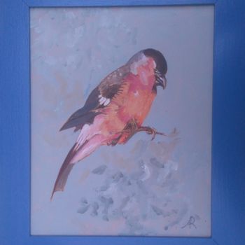 Painting titled "oiseaux-le-rouge-go…" by Anne Reymond, Original Artwork, Acrylic