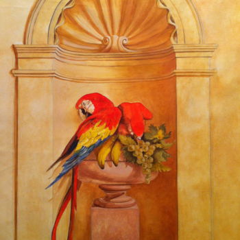 Peinture intitulée "Fruits aux Perroque…" par Anne Reymond, Œuvre d'art originale, Acrylique