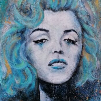Painting titled "Quand Marylin redev…" by Anne Robin, Original Artwork, Acrylic Mounted on Wood Stretcher frame