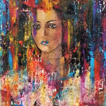 Painting titled "Simona" by Anne Robin, Original Artwork, Acrylic