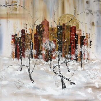 Painting titled "Sous le soleil" by Anne Robin, Original Artwork, Acrylic Mounted on Wood Stretcher frame