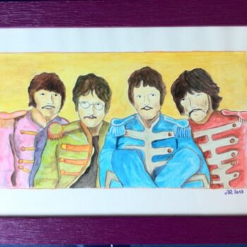 Schilderij getiteld "Beatles 1967" door Anne Rosé De Bandol, Origineel Kunstwerk