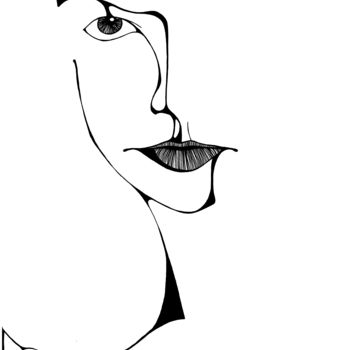 Drawing titled "visage-sein-pour-im…" by Anne Sophie De Bassoff, Original Artwork, Marker